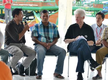 Former American President Bill Clinton visited tsunami hit villages in Indonesia this past year.